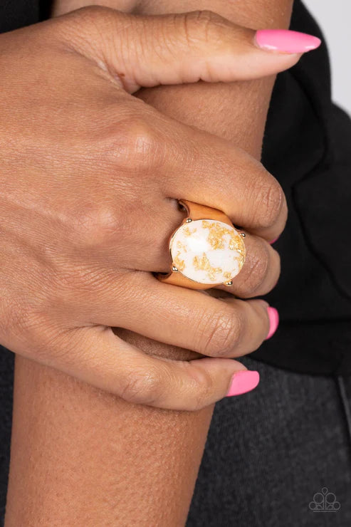 Gold Leaf Glam - White (R603)